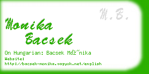 monika bacsek business card
